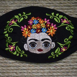 Frida Face Mask(black)-Artesania Mexicana